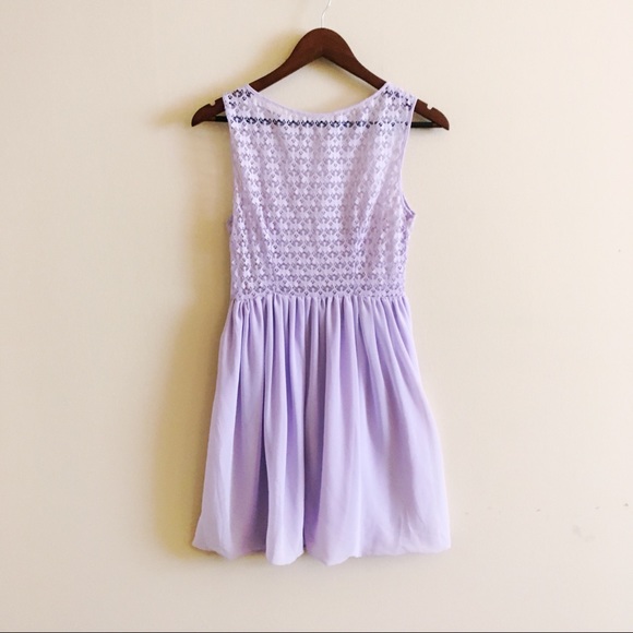 NWT American Apparel Lavender Lace Dress Chiffon S - Picture 2 of 6